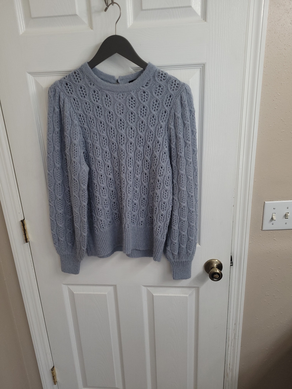 J. Crew Light Blue Cable Knit Sweater
